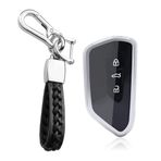 KUNIO Araba anahtarı kılıfı VW Golf 8 R GTI GTE Atlas ID.3 ID.4 Crozz GTX ID.6X için Seat Leon MK4 Skoda Octavia TPU anahtar kılıfı anahtarlık anahtar kılıfı koruma gümüş