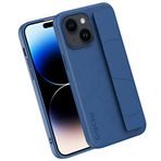 KUNIO Cep telefonu kılıfı iPhone 14 Plus için uygun koruyucu kılıf Case Cover bantlı parmak tutucu stant kayış koruma çepeçevre koruma telefon kılıfı koruyucu kılıf mavi