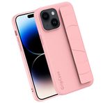 KUNIO Cep telefonu kılıfı iPhone 14 Plus için uygun koruyucu kılıf Case Cover bantlı parmak tutucu stant kayış koruma çepeçevre koruma telefon kılıfı koruyucu kılıf pembe