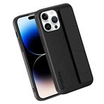 KUNIO Cep telefonu kılıfı iPhone 14 Pro için uygun koruyucu kılıf Case Cover bantlı parmak tutucu stant kayış koruma çepeçevre koruma telefon kılıfı koruyucu kılıf siyah