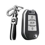 KUNIO Katlanır araba anahtarı kılıfı Cover Peugeot 3008 308 RCZ 508 408 208 301 2008 407 307 4008 2008 için Citroen C4 Cactus C5 aksesuar TPU anahtarlık anahtar kılıfı koruyucu kılıf gümüş
