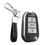 KUNIO Katlanır araba anahtarı kılıfı Peugeot 3008 308 RCZ 508 408 208 301 2008 407 307 4008 2008 için Citroen C4 Cactus C5 aksesuar TPU anahtarlık anahtar kılıfı anahtar koruması gümüş