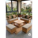 Kunter Mobilya Bahçe/balkon Sandıklı Bank / Puf Takımı - Natürel