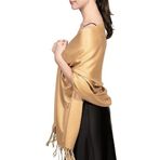 KUOL-KIDS Stola Bayan Pashmina şal, şal, şal, gece elbisesi için, şal, şal, şal, şal, şal, şal, zarif omuz havlusu, büyük, yumuşak, ipeksi, sağlam renkler, Kahverengi, 200*70 cm