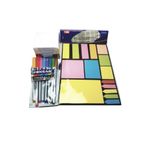 Küp Not Kağıdı+ Tgb A-4 Yapışkanlı Not Kağıdı Belirteç Postit+ Triball Tükenmez Kalem Renkli KR-201