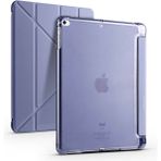 Kupa Apple iPad 9.7 2017 5.nesil Kılıf Darbe Emici 4 Farklı Stand Özelliği Kalem Koyma Şeffaf Silikon - Mor