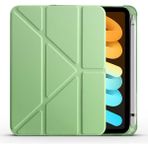 Kupa Apple iPad Mini 2021 6.nesil Kılıf Darbe Emici 4 Farklı Stand Özelliği Kalem Koyma Şeffaf Silikon - Kırmızı