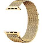 Kupa Apple Watch Uyumlu Seri 1/2/3/4/5/6/se 44MM Metal Kordon Tel Örgü Tasarım Mıknatıslı Renkli Şık Kayış - Gold