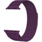 Kupa Apple Watch Uyumlu Seri 1/2/3/4/5/6/se 44MM Metal Kordon Tel Örgü Tasarım Mıknatıslı Renkli Şık Kayış - Mor