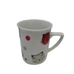 Kupa Cat Pati Kafa Kırmızı Kedi 200cc Porselen Beyaz Tekli Kupa