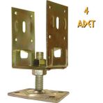Kupa Hırdavat Kupa Ayarlanabilir Pergüle Ayağı - M14 Somun - 8-11.5 Cm. - 4 Adet - Sarı - Silver