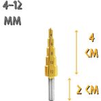 Kupa Hırdavat Kupa Tyson Çam Panç Kademeli Matkap Ucu - 4-12 Mm. - Sarı