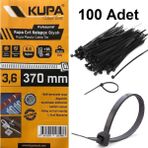 Kupa Hırdavat Plastik Cırt Kelepçe Siyah 3.6 x 370 Mm. - 100 Adet