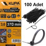 Kupa Plastik Cırt Kelepçe Siyah 3.6 x 370 mm. - 100 Adet