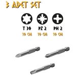 Kupa Tyson Bits Uç Seti 3 Parça - Ph2 - Pz2 - Tork - 10 Cm.