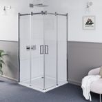 Kupon Duş ve Banyo Sistemleri Sirius D100 Kare Köşe Girişli Parlak Aksam Şeffaf Cam Askılı Sistem Duşakabin H: 200 cm - 100x100