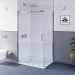Kupon Duş ve Banyo Sistemleri Sirius D201 Dikdörgen Parlak Aksam Şeffaf Cam Askılı Sistem Duşakabin H: 200CM - 130x90
