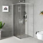 Kupon Duş ve Banyo Sistemleri Vesta D100 Kare Duşakabin Parlak Profil Şeffaf Cam H: 190 cm - 100x100