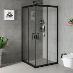 Kupon Duş ve Banyo Sistemleri Vesta D100 Kare Duşakabin Siyah Profil Karolaj Cam - 100x100