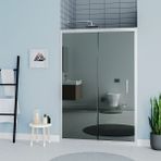 Kupon Duş ve Banyo Sistemleri Vesta D200 Iki Duvar Arası 1 Sabit 1 Sürgü Duşakabin Parlak Profil Reflekte (Aynalı) Cam H: 190 cm - 109 cm