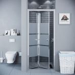 Kupon Duş ve Banyo Sistemleri Vesta D500 Katlanır Duşakabin Parlak Profil Kumlu Cam H: 190 cm - 107 cm