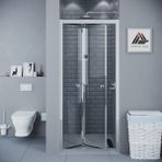 Kupon Duş ve Banyo Sistemleri Vesta D500 Katlanır Duşakabin Parlak Profil Şeffaf Cam H: 190 cm - 82 cm