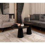 Kupp Design Lilyum Mantar Orta Sehpa İkili Set - siyah