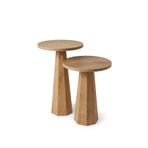 kuppdesign Lilyum Mantar Sehpa Naturel Meşe İkili Set (47-57 Cm)