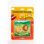 KÜPSS Manyetik Blok Çift Taraflı 9 Parçalı Mıknatıslı Puzzle 2 Görsel Aslan-Zebra YapBoz