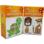 Küpss Manyetik Puzzle Ikili Set - Sevimli Hayvanlar +Hayvanlar Puzzle 4 Mıknatıslı Küp
