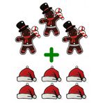 Kurabiye Adam Gingerbread ve Noel Şapkası Yılbaşı Süsü | Noel Ağacı Süsü (Kırmızı-Kahverengi)