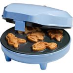 Kurabiye ve Waffle Makinesi,yapışmaz Kaplama, 700W, Eğlenceli Dinozor Deseni - Mavi
