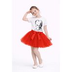 Kuraff Giyim 23 NİSAN 29 EKİM KIZ ÇOCUK BAYRAMA ÖZET TÜTÜ ETEK VE T-SHIRT