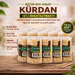 Kürdan Büyük Boy Ahşap Kürdan Hijyenik Paket Tek Kullanımlık Dayanıklı Kürdan Seti 12 Adet
