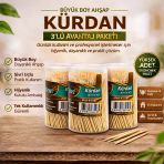Kürdan Büyük Boy Ahşap Kürdan Hijyenik Paket Tek Kullanımlık Dayanıklı Kürdan Seti 3 Adet