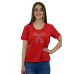 Kurdele Taşlı Kırmızı T-Shirt
