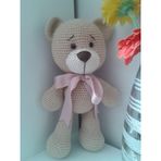 Kurdeleli Ayıcık Amigurumi Organik Oyuncak
