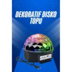 Küre Disko Topu Müzik Çalar Renkli Lazer Işıklı Bluetooth Disko Parti Işığı Kumandalı Mir76605029
