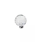 Küre Düğme 30 Mm Krom- Şeffaf Kristal Kulp