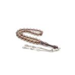 Küre Kesim Kokulu Kahverengi Toz Kehribar Tesbih 10 Mm