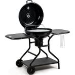 Küre Mangal Ø57 Cm, Kömürlü, Kapaklı, Taşınabilir, Ayarlanabilir Hava Girişli, Geniş Raflı Barbekü Izgarası - Siyah
