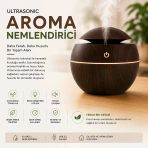 Küre Model Akasya Renk Hava Nemlendirici – Ultrasonik Soğuk Buhar Makinesi, Led Işıklı