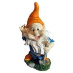 KÜREKLİ CÜCE GNOME, 25 cm. El Boyaması Biblo, Dekoratif El Sanatları, ev&ofis için özgün dekor ürünü