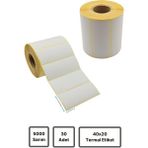 Küresel Etiket 40x20mm Termal Etiket | 30 Rulo | 5000 Sarım | Ribonsuz | Kargo, Lojistik, Depo | Yapışkanlı - 30 Adet
