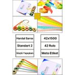 Küresel Etiket | Meto Etiket | Hardal Sarısı | 42 Rulo | 42X1500 | S2 | Ürün Etiketi | Tabanca Etiketi