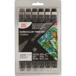 Kuretake Zig Kurecolor Twin WS Marker Warm Gray Color 12li
