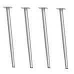Kürk, 80 cm Ayarlanabilir Kanepe/Kahve/Yemek Masası Ayakları, Şık Gümüş Eğimli Açılı Dolap Ayakları, Komodinler için Mükemmel 4 Adet Metal Konik Ayaklar
