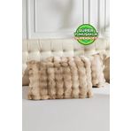 Kürk Yastık Kılıfı 2 Adet Yumuşak Peluş 50x70 cm Günlük Yatak Koltuk Kırlent Kılıfı Pofuduk Pudra