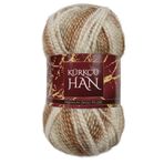 Kürkçü Han Duru El Örgü İpi 100 gr 310 mt - Simli & Renk Geçişli - Yumuşak Akrilik, Poliamid, Polyester Karışımı - Atkı, Kazak, Şal, Hırka Yapımı için Orta Kalınlıkta İp (5-6 mm Şiş) (CD14)