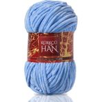 Kürkçü Han Kadife 100 gr 95 mt Bebek Mavisi Örgü İpi Yumuşak, Kalın ve Sağlam Yapı ile Amigurumi İçin - Bebe Mavisi